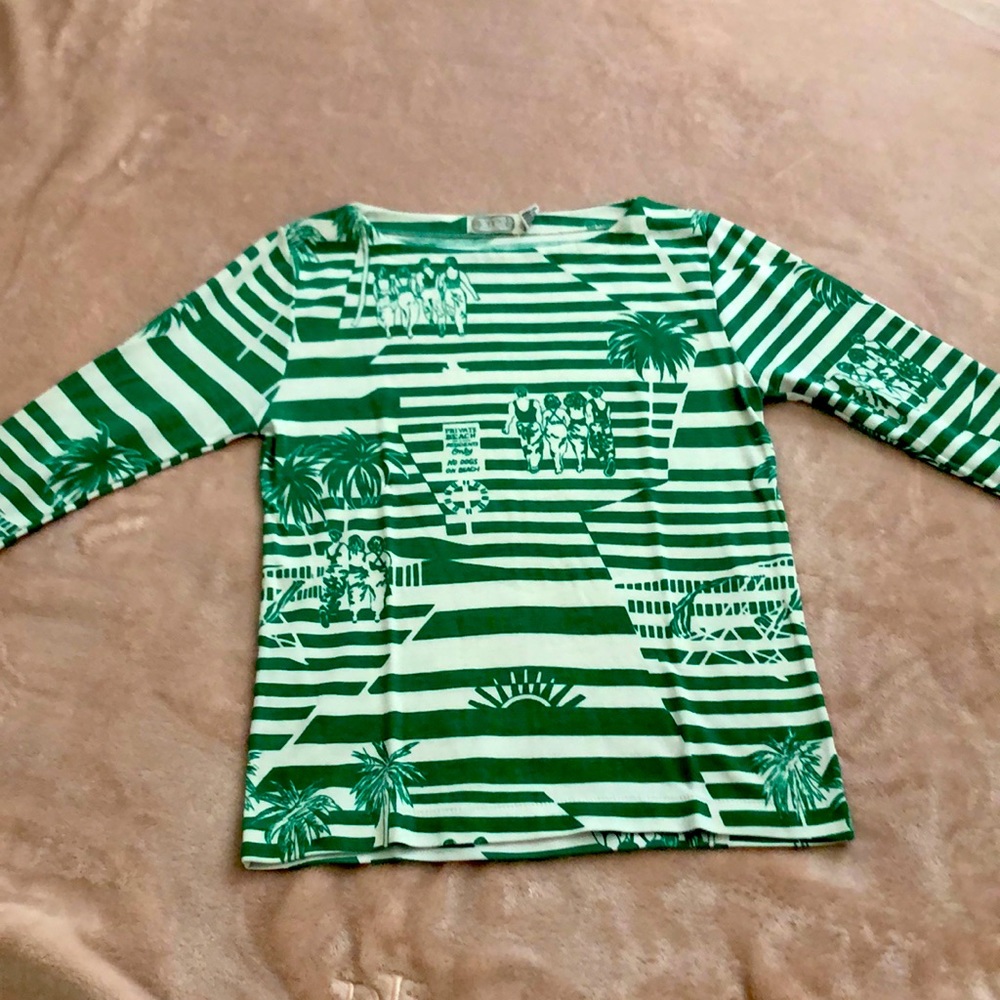 Printed Elbow Sleeve Top